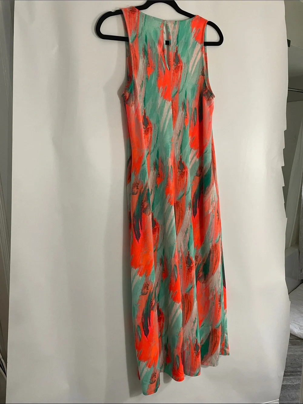 Sleeveless Coral & Mint Printed Wide-Leg Jumpsuit - Picture 2 of 5